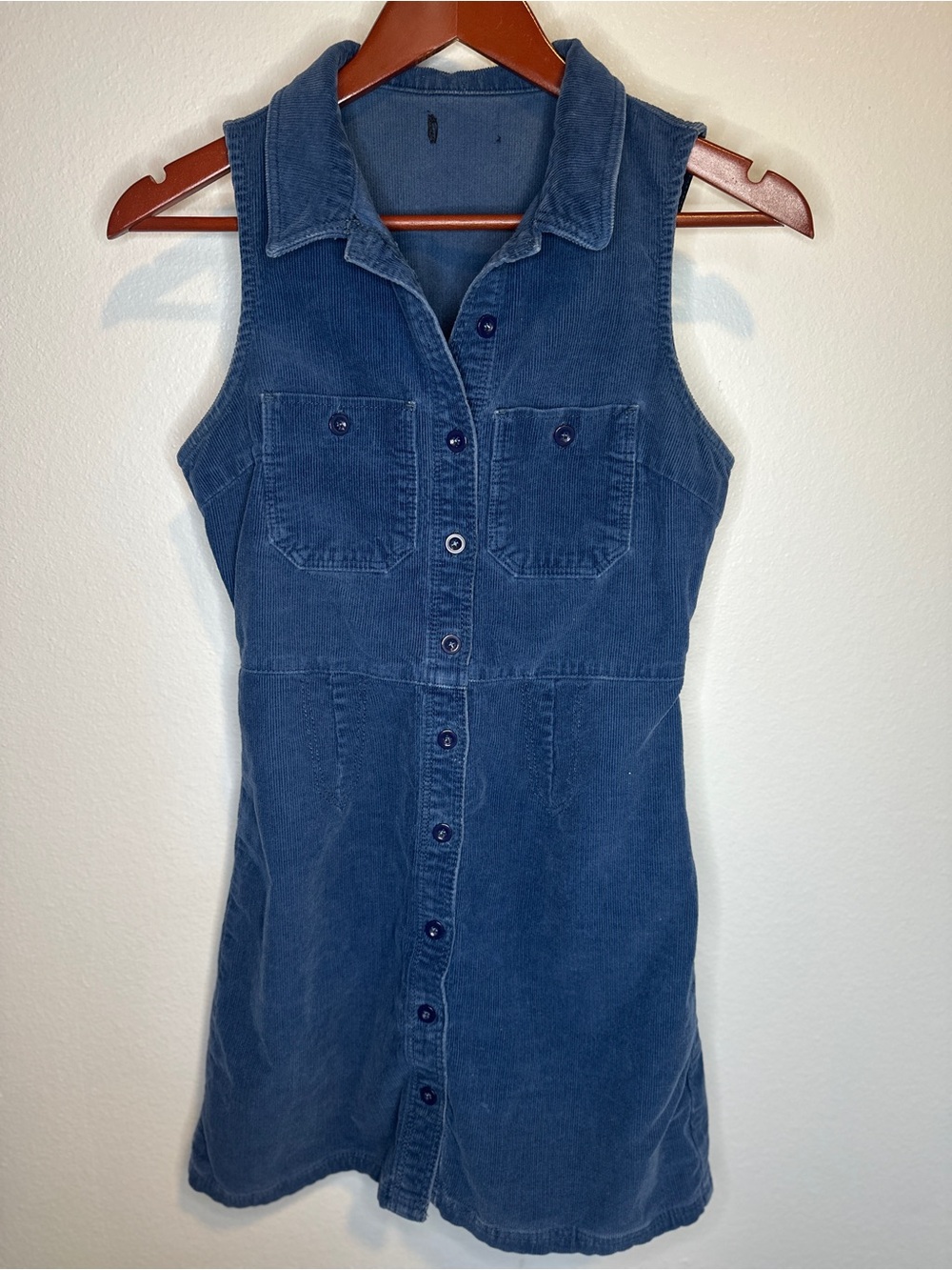 Topshop Sleeveless Button-Front Corduroy Dress - Size 4
